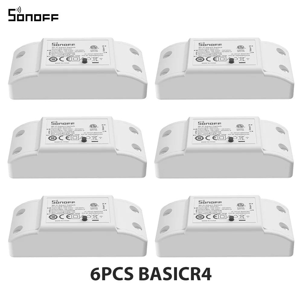 1-10PCS SONOFF BASICR4 WiFi Smart Switch ESP32 Magic Switch Mode Reliable Safe EWeLink Remote Control with S-MATE2 Alexa Google Beauty World Shop