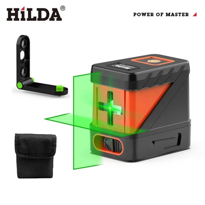 HILDA 2 Lines Laser Level Self Levelling Green Beams Laser Horizontal Vertical Cross Line Mini Laser Level Beauty World Shop