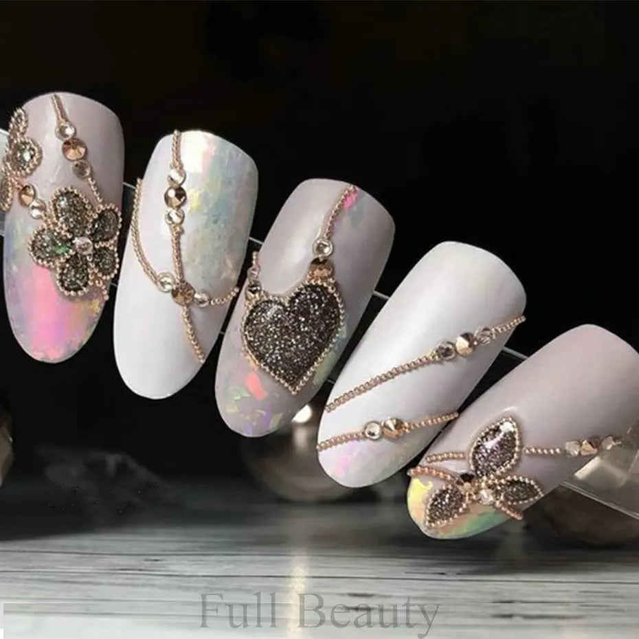6 Grid Gold Mixed Size Stainless Steel Metal Bead Nail Art Decoration 3D Mini Small Caviar Ball Sliver Charm Pearl Manicure Beauty World Shop