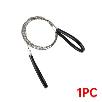 1PC portable stainless steel wire saw with finger handle, Pocket Manual chain saw for outdoor camping hiking survival Beauty World Shop