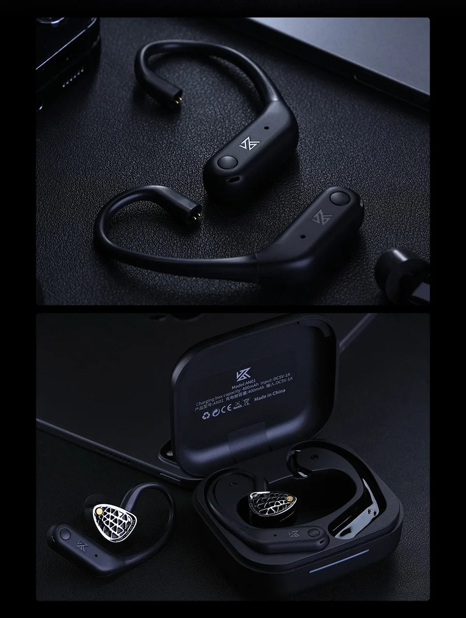 KZ AN01 Wireless Bluetooth 5.4 Cable Ear Hook With Charging Case For KZ Castor PRO PR2 PR3 ZSXPRO ZVXPRO Krila