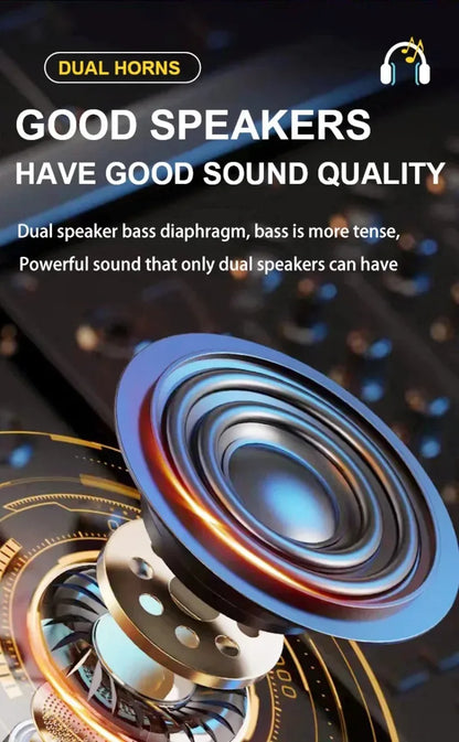 10W Powerful Wireless Portable Dual Microphone Bluetooth Sound Outdoor Family Party Karaoke Subwoofer Boom Box with 2 Microphone
