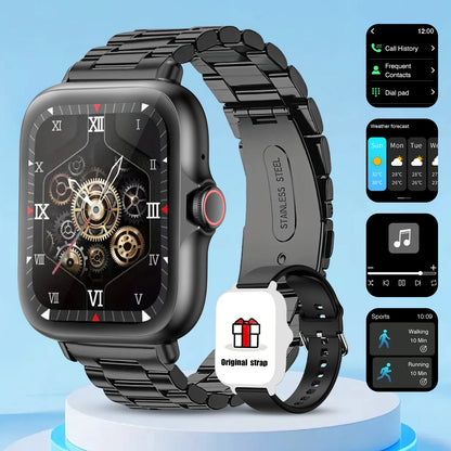 Smart watch with full touch screen, call, message reminder, music control and other functions, compatible with iPhone/android mo Beauty World Shop