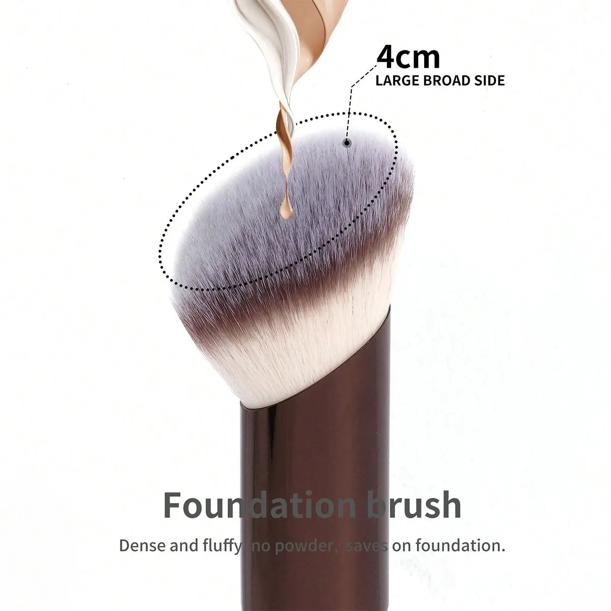 1pc Professional Foundation Brush Set, Beveled Tubular Makeup Brush, Makeup Tools With Soft Fiber For Easy Carrying, Brush For T Beauty World Shop