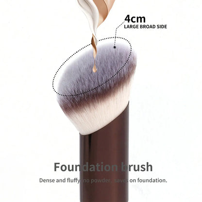 1pc Professional Foundation Brush Set, Beveled Tubular Makeup Brush, Makeup Tools With Soft Fiber For Easy Carrying, Brush For T Beauty World Shop