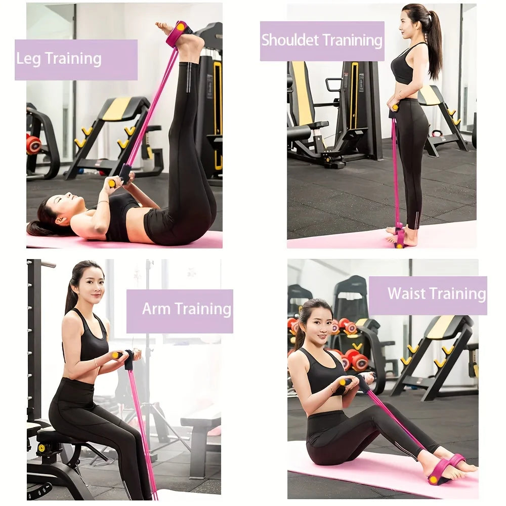 6-Tube Resistance Band, Multi-Functional Elastic Yoga Pull Rope for Arms, Legs, Waist & Abs, Durable Latex Fitness Equipment Beauty World Shop