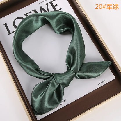 New Solid 60x60cm Square Scarf Single Imitation Silk Bright Light And Satin Performance Scarves Party Gift Beauty World Shop