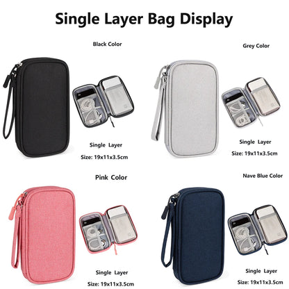 Data Cable Storage Bag Waterproof Portable Carry Case  Storage Bag Travel Organizer Bag for Cable Cord USB Charger Beauty World Shop