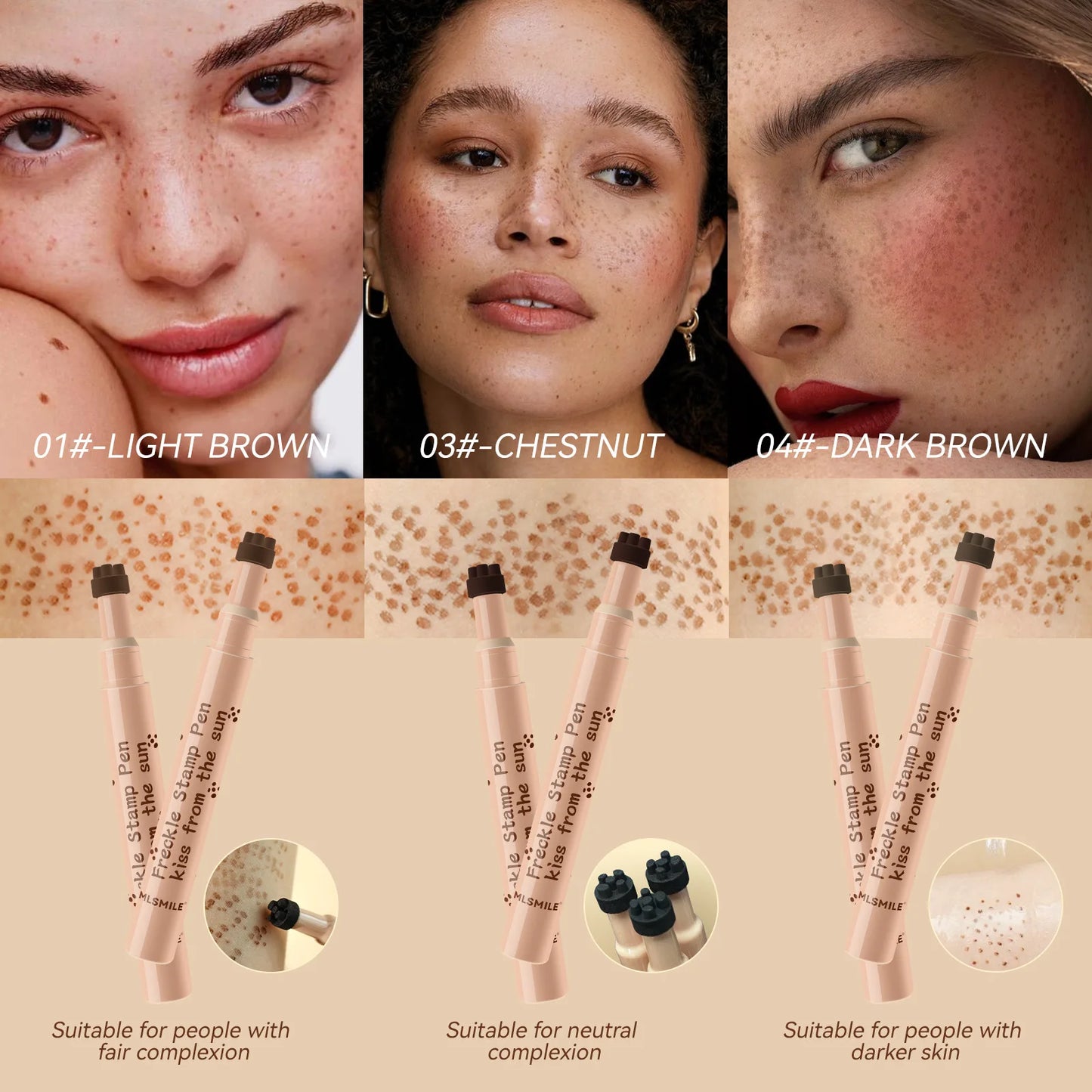 Waterproof Freckle Pen Natural Lifelike Fake Freckles Pen for Lasting Look Dot Spot Pen Makeup for Women Makep Light/Dark Brown Beauty World Shop