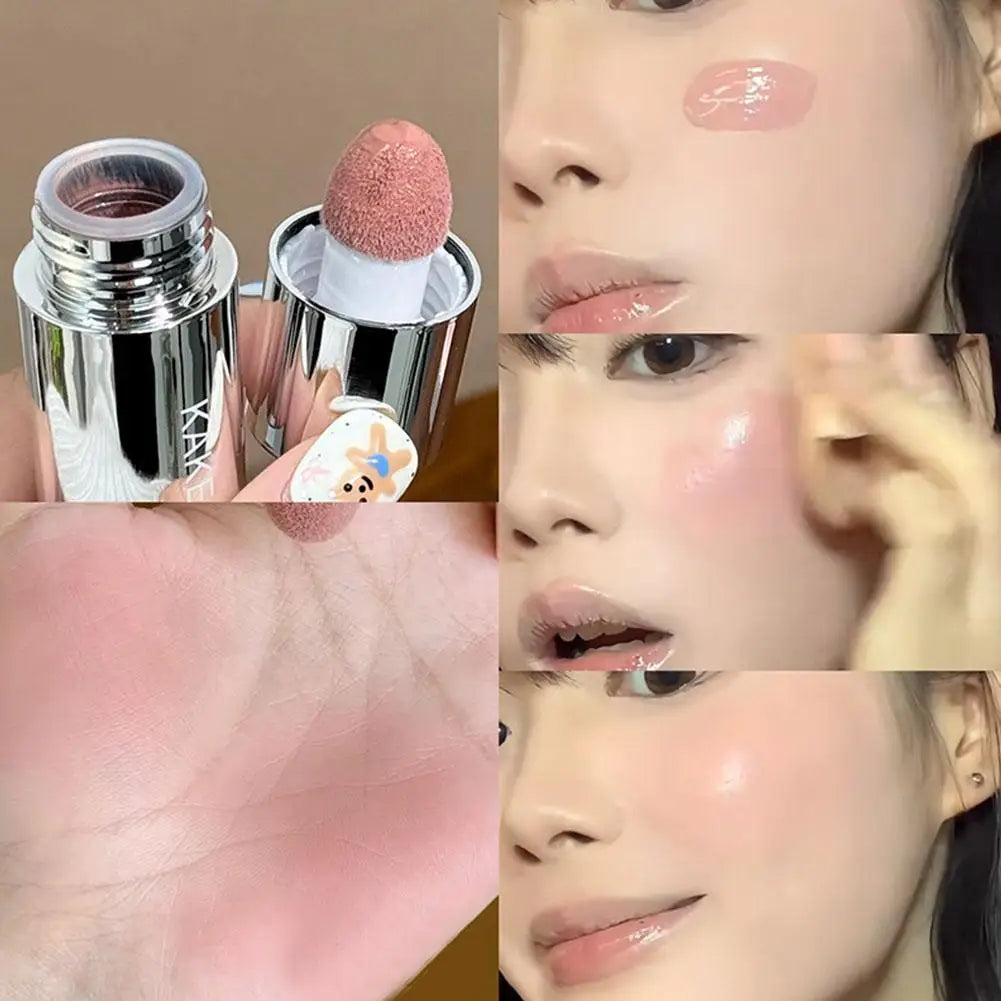 Velvet Liquid Blush Matte Sponge Head Blusher Natural Lasting Brighten Facial Contour Blush Tint Makeup Beauty World Shop