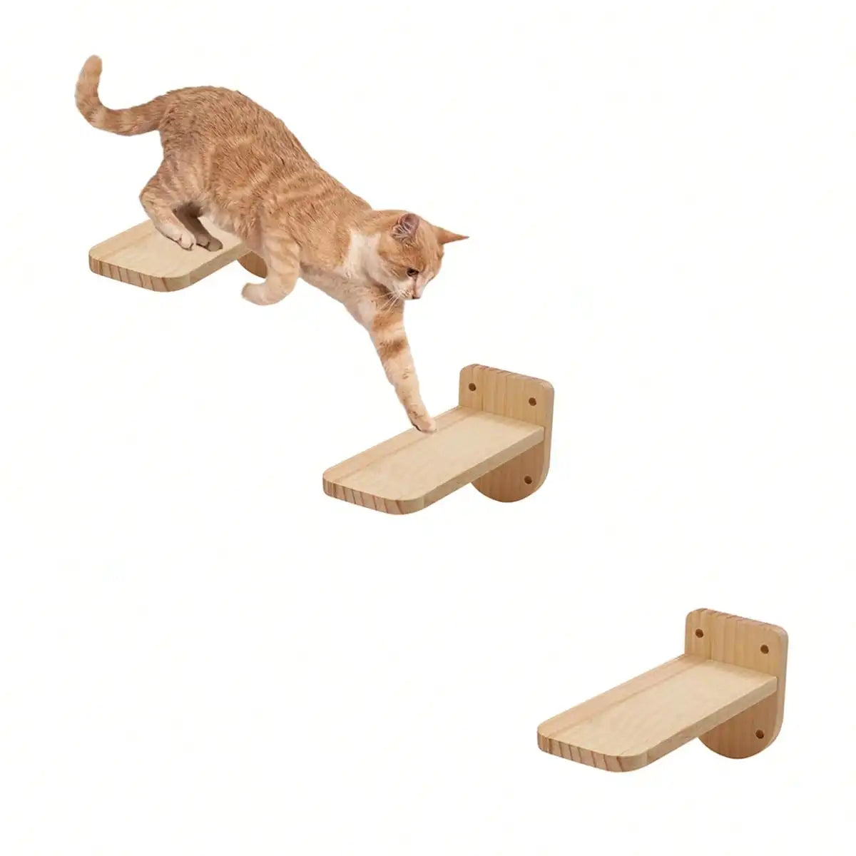 Cat Wall Hiding House Hammock Climbing Shelves Moon Perches Bed Ladder Solid Wood Steps For Activity Indoor Cats Wall Furniture Beauty World Shop