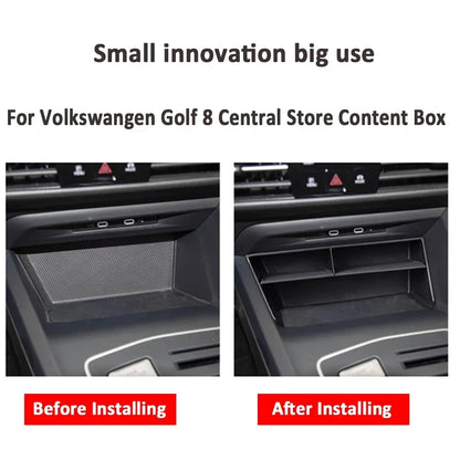 Car Central Console Organizer Box for Volkswagen For VW Golf MK8 Golf 8 2020 - 2023 LHD Storage Box Container Case Accessories Beauty World Shop