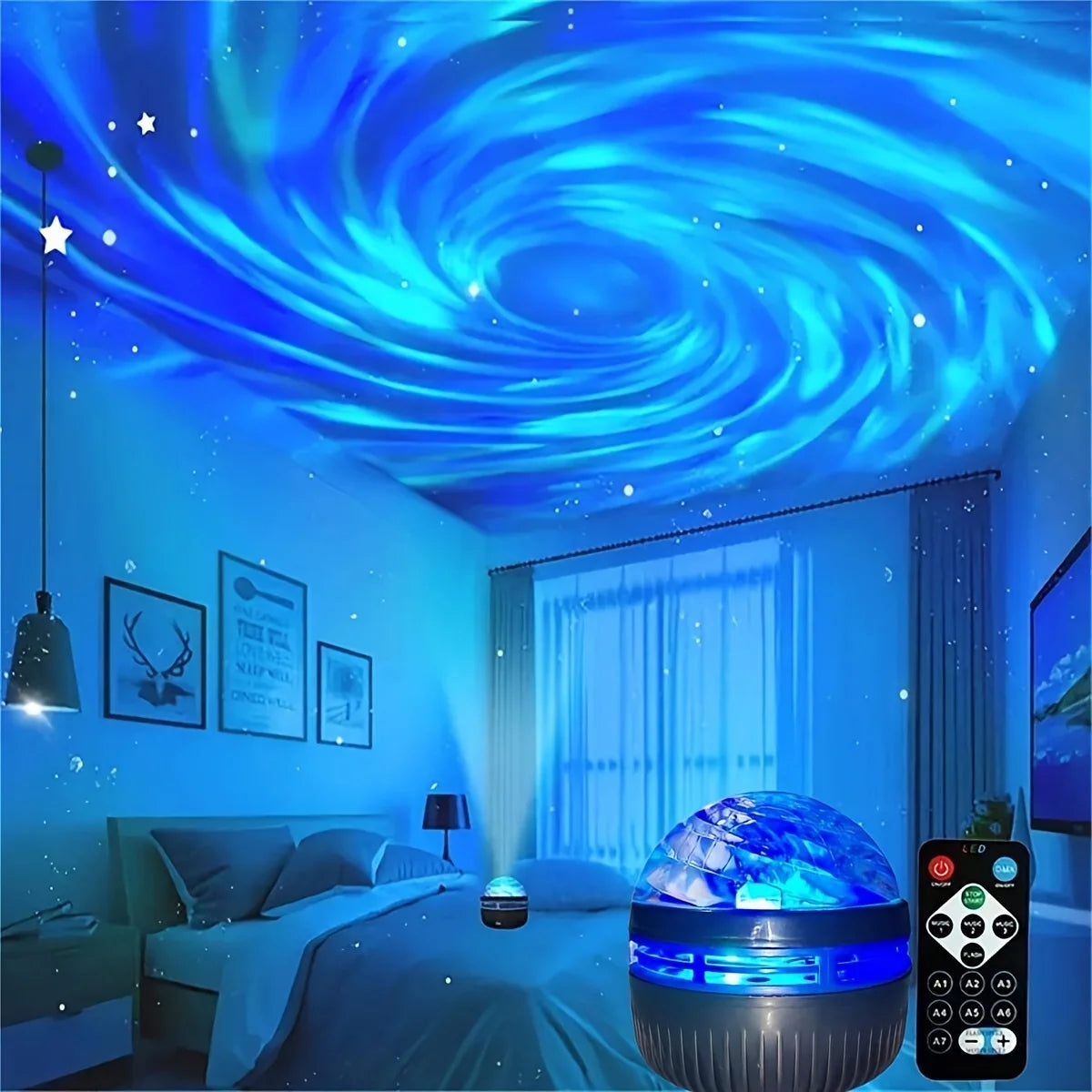 LED NightLights Galaxy Projector Remote Control 5V USB Rechargeable Starry Sky Lamp DMX Sound Active 7 Modes for Kids Room Decor Beauty World Shop