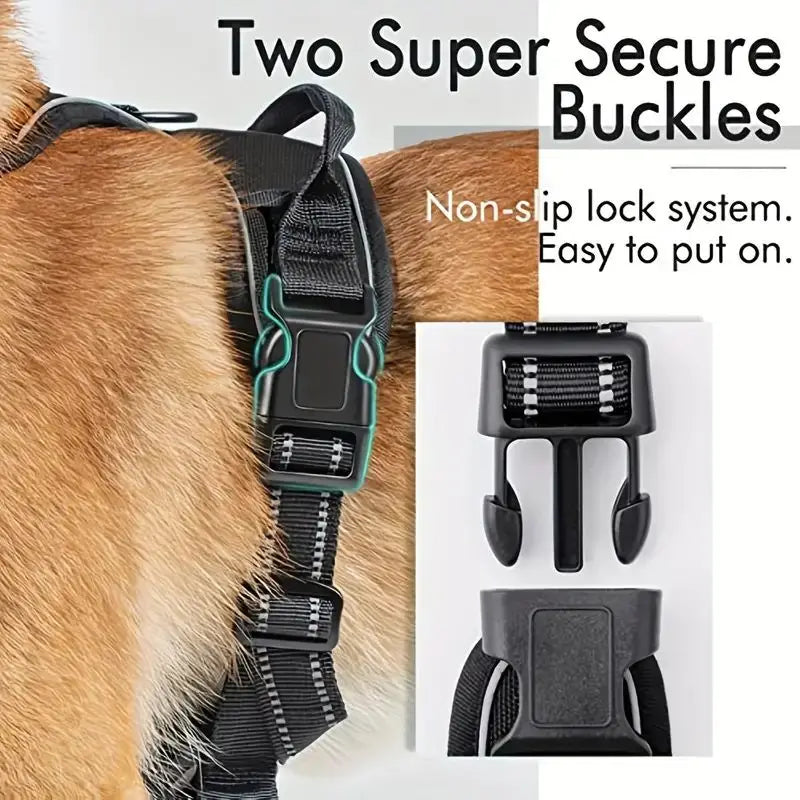 Service Dog Harness Front Clip Heavy Duty Reflective Easy Control Handle for Large Dog Walking，Easy to Control for Small Medium