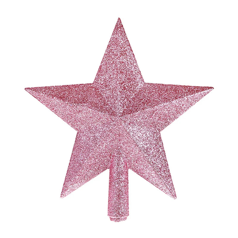 15/20cm Christmas Tree Top Star Merry Christmas Decorations for Home Shiny Gold Powder Five-pointed Star New Year's Ornament Beauty World Shop