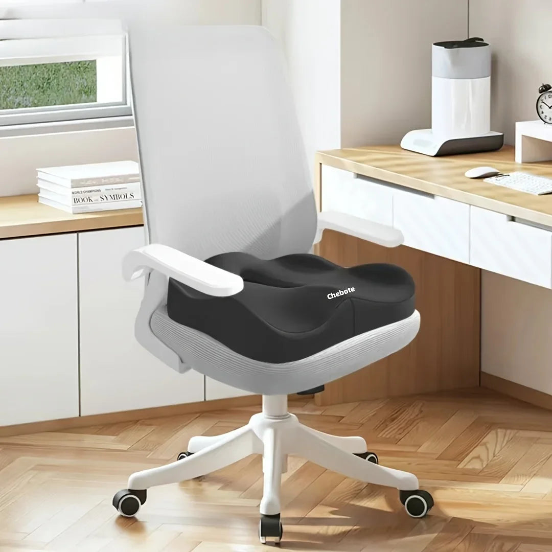 1pc Memory Foam Seat Cushion - 3D Ergonomic Support| Light Green & Grey, Washable Polyester, Car/Office Essentials Beauty World Shop