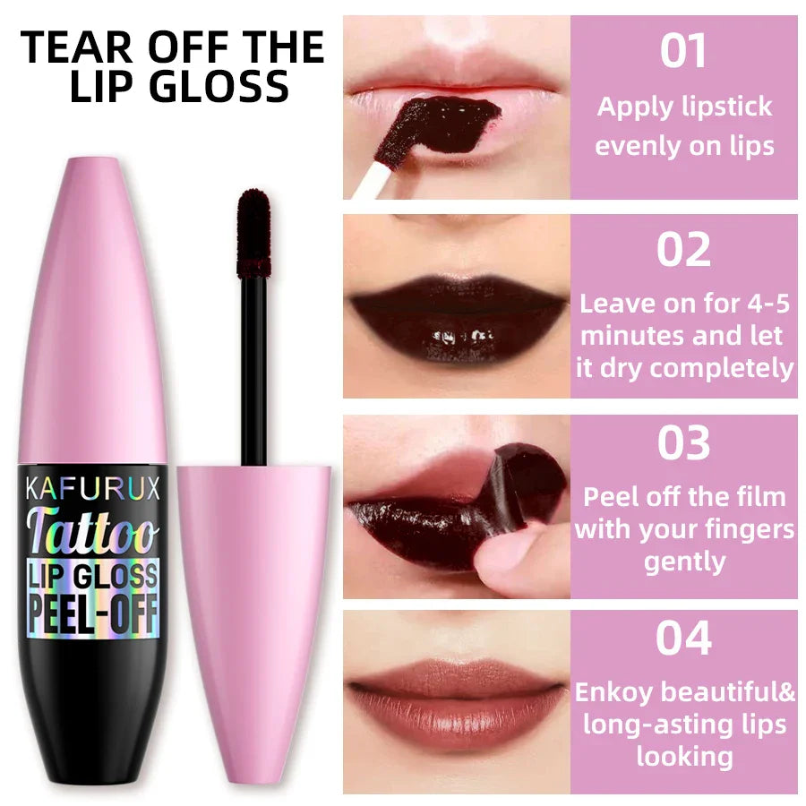 7 Colors Blading Lip Gloss Peel Long Lasting Waterproof Liquid Lipstick Pink Lip Glaze Transfer Resistant Lip Tint Makeup Gifts Beauty Trend Shop