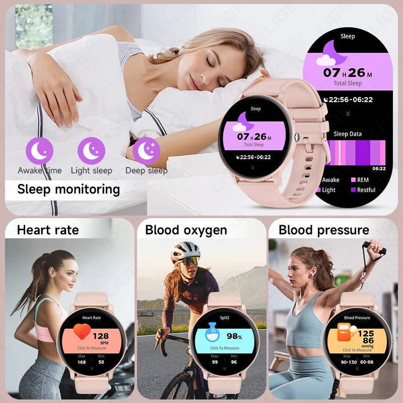 2025 New Smart Watch Women Men Bluetooth Call Sports Fitness Watches Heart Rate Health Monitor Smartwatch Ladies For Android iOS