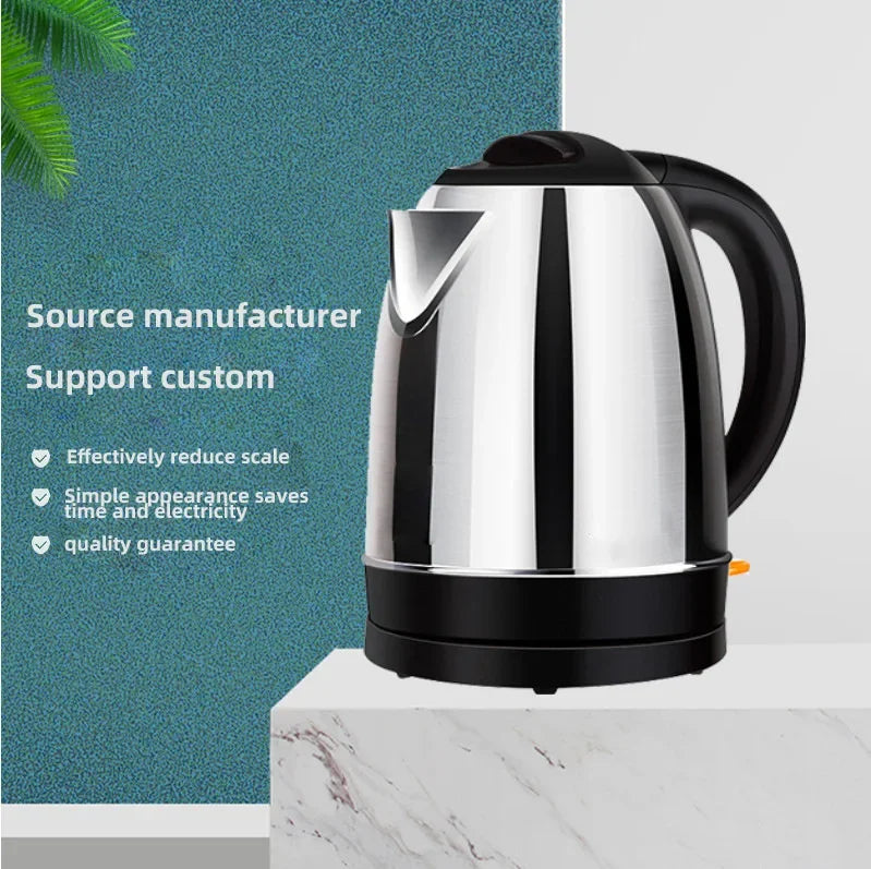 2.0L stainless steel electric kettle Silver gray Base Separation Desion Rust-resistant Durable for Home Office During Travel Beauty World Shop