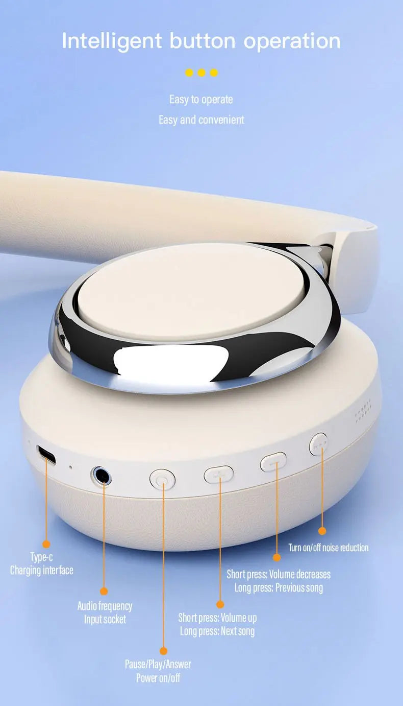TD-20 Wireless Headphone 3D Spatial Audio Earphone Bluetooth 5.3 Headset 40mm Driver Over Ear Headphone 24H for Mobile Phone PC Beauty World Shop