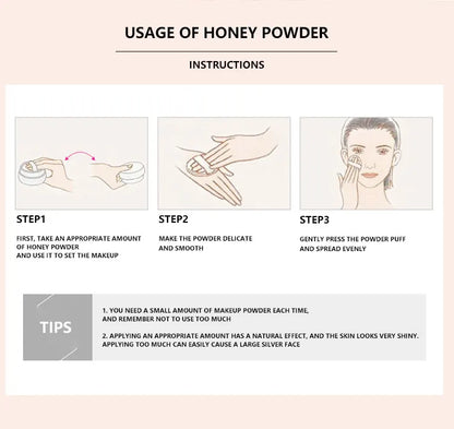 Gemeng Powder Makeup Setting Powder Durable Waterproof Sweat proof Makeup concealer Honey Powder Beauty Trend Shop