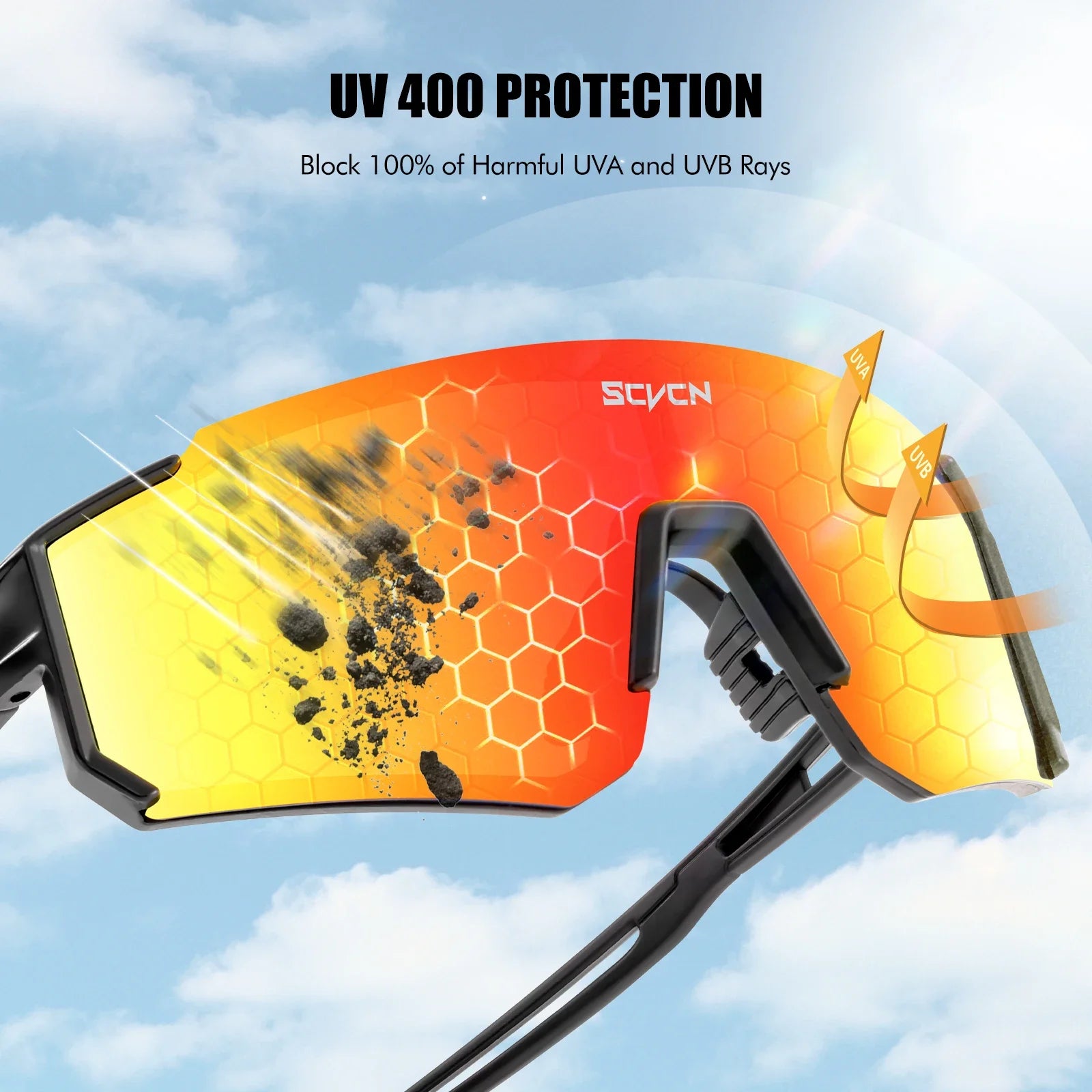 SCVCN Fashion Sunglasses for Men Sport Cycling Glasses Bike Bicycle Hiking Camping Golf UV400 Protection Glasses Women Baseball Beauty World Shop