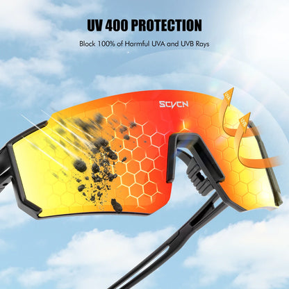 SCVCN Fashion Sunglasses for Men Sport Cycling Glasses Bike Bicycle Hiking Camping Golf UV400 Protection Glasses Women Baseball Beauty World Shop