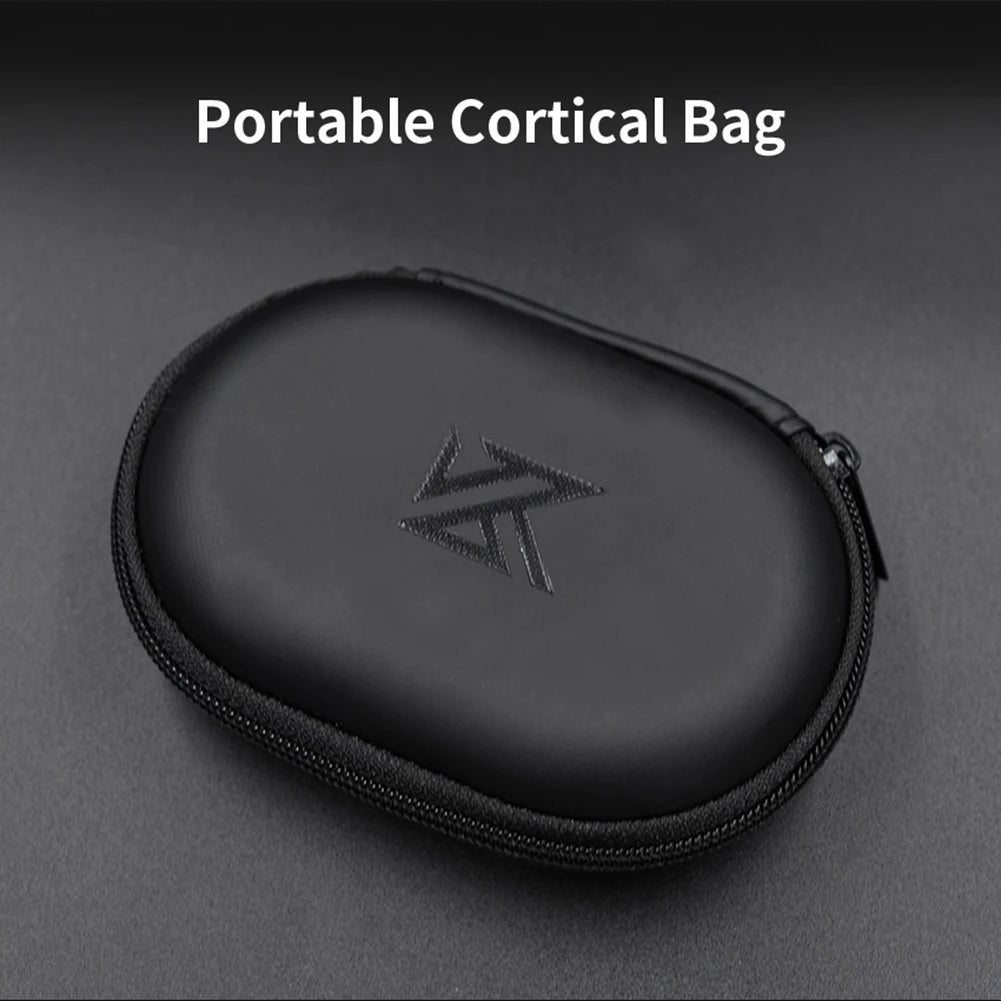 1-20PCS KZ Earphones Oval Storage Bag Wired Headphones PU Zipper Storage Box Portable Hold Case Container for KZ BA10 AS10 ES4