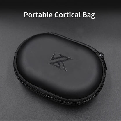 1-20PCS KZ Earphones Oval Storage Bag Wired Headphones PU Zipper Storage Box Portable Hold Case Container for KZ BA10 AS10 ES4