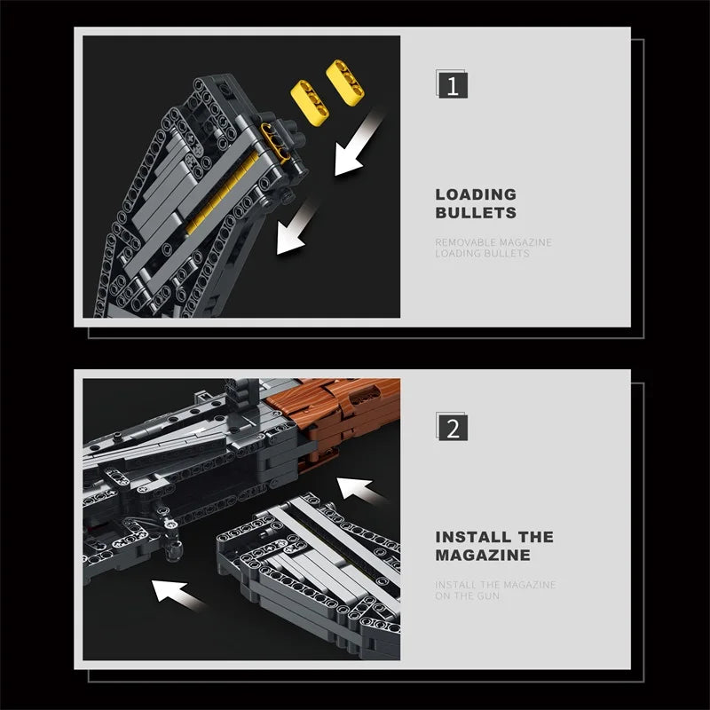 AK47 Assault Rifle Model Building Blocks Military Army Weapon Shootable Imitation Gun Bricks Children’s Holiday Gifts DIY Toys Beauty World Shop