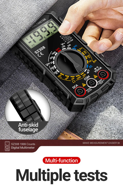 ANENG SZ308 Digital Multimeter   AC/DC Current Meter Voltage Resistance Meter Electrician LCD Backlight Ohm Square Wave Test Beauty World Shop