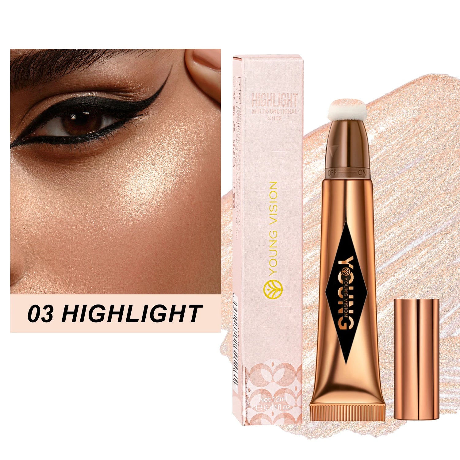 Multifunctional Liquid Blush Face Contour Highlight Eye Shadow Stick durable waterproof silky all-in-one creamy texture Beauty World Shop