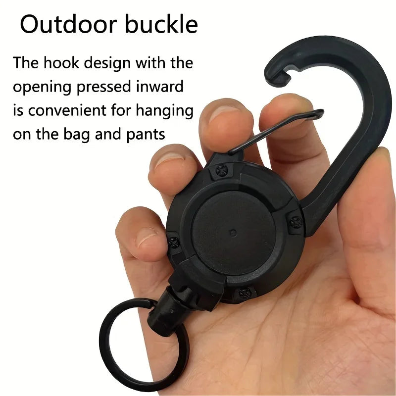 1/2/4pcs Extendable Retractable Holders Keychain Badge Reels Heavy Duty Clip With Carabiner Key Chain For Men Outdoor Bags Beauty Fashion