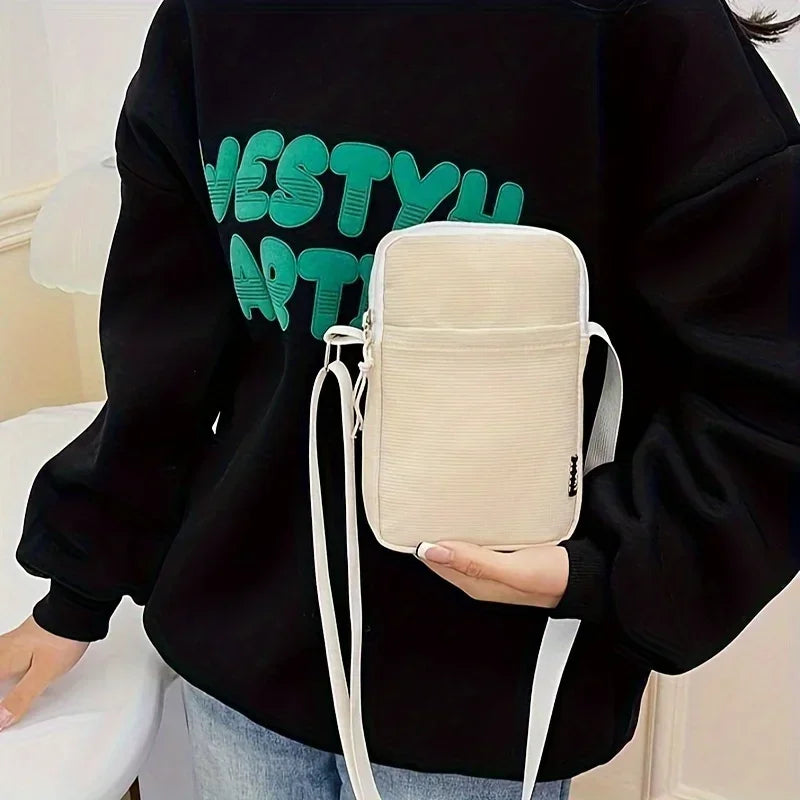 New Fashion Simple Casual Shoulder Messenger Bag, Women's Portable Mobile Phone Bag, Vertical Coin Key Bank Card Shoulder Bag Beauty Trend Shop