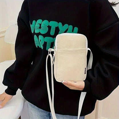 New Fashion Simple Casual Shoulder Messenger Bag, Women's Portable Mobile Phone Bag, Vertical Coin Key Bank Card Shoulder Bag Beauty Trend Shop