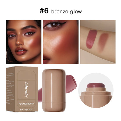 3-in-1Blush Stick Lasting Brightens Facial Cheek Stick Moisturizing Flash Lip Gloss Makeup Lip Gloss Face Rouge Beauty World Shop