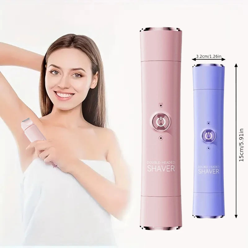 2-in-1 Wireless Rechargeable Electric Shaver, Suitable for Women - Dual Head Bikini Trimmer, Suitable for Both Dry and Wet Use Beauty World Shop