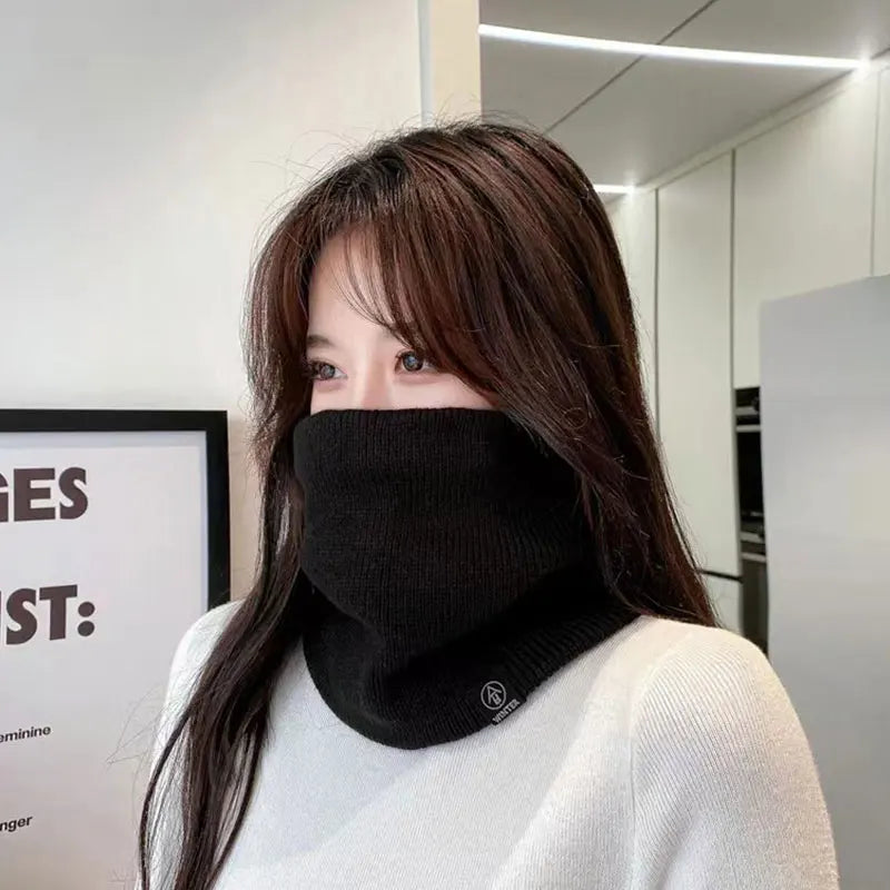 Winter Knitted Scarf Warm Cashmere Like Unisex Neck Warmer for Women Men Solid Color Snood Ring Scarf Fashion Thick Scarf Beauty Fashion