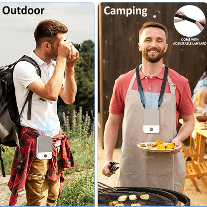 Waist Fan Portable Outdoor Mini Hanging Neck Fan 3 Gear Strong Wind Bladeless Waist Neck Fan Air Cooler USB Fan 2000Mah Beauty World Shop