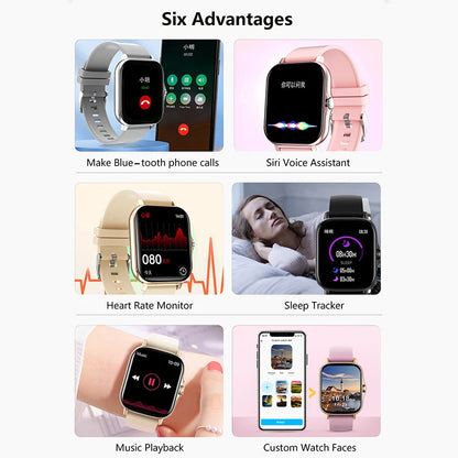 Sport Smart Watch Fitness Clock Health Monitor Waterproof Smartwatch Bluetooth Call Watches for Men Women IOS Xiaomi Huawei 2025 Beauty Fashion