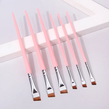 6 Pcs popular eye makeup brush high-end ultra-fine thin bevel brush eyeliner brush eyebrow dyeing beauty makeup tools Beauty World Shop