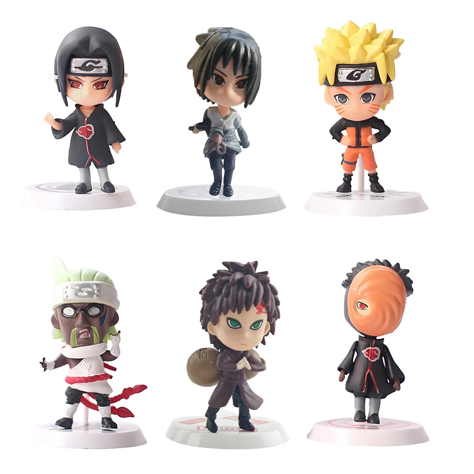 Hot 12pcs/set Anime Figure Naruto Shippuden Hinata Sasuke Itachi Kakashi Gaara Action Figure Q Version PVC Figures Toys Gift Beauty World Shop