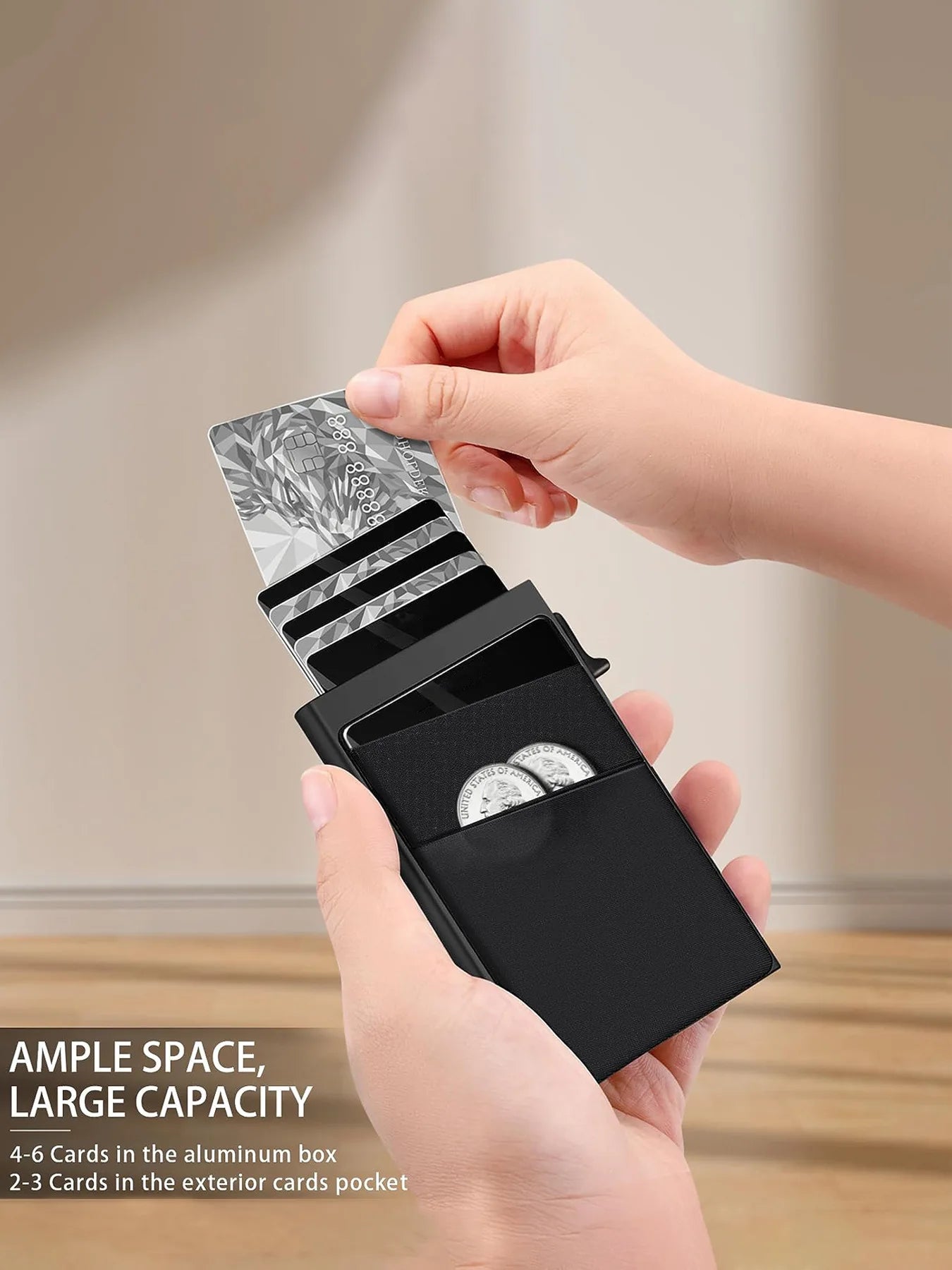 Anti-theft Cards Protectors Card Holder Minimalist Smart Wallet RFID Protection Aluminum Metal Box Cardholder Case Porte Carte Beauty World Shop