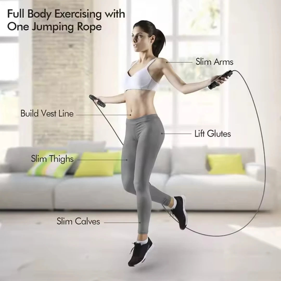 Jump Rope, Tangle-Free Rapid Speed Jumping Rope Cable with Ball Bearings for Women, Men, and Kids, Adjustable Steel Jump Rope Beauty World Shop