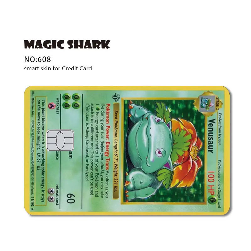 2025 New Pokemons Charizard Blastoise Bulbasaur Eevee Metwo Sticker Film Skin Cover for Credit Debit Card Beauty World Shop