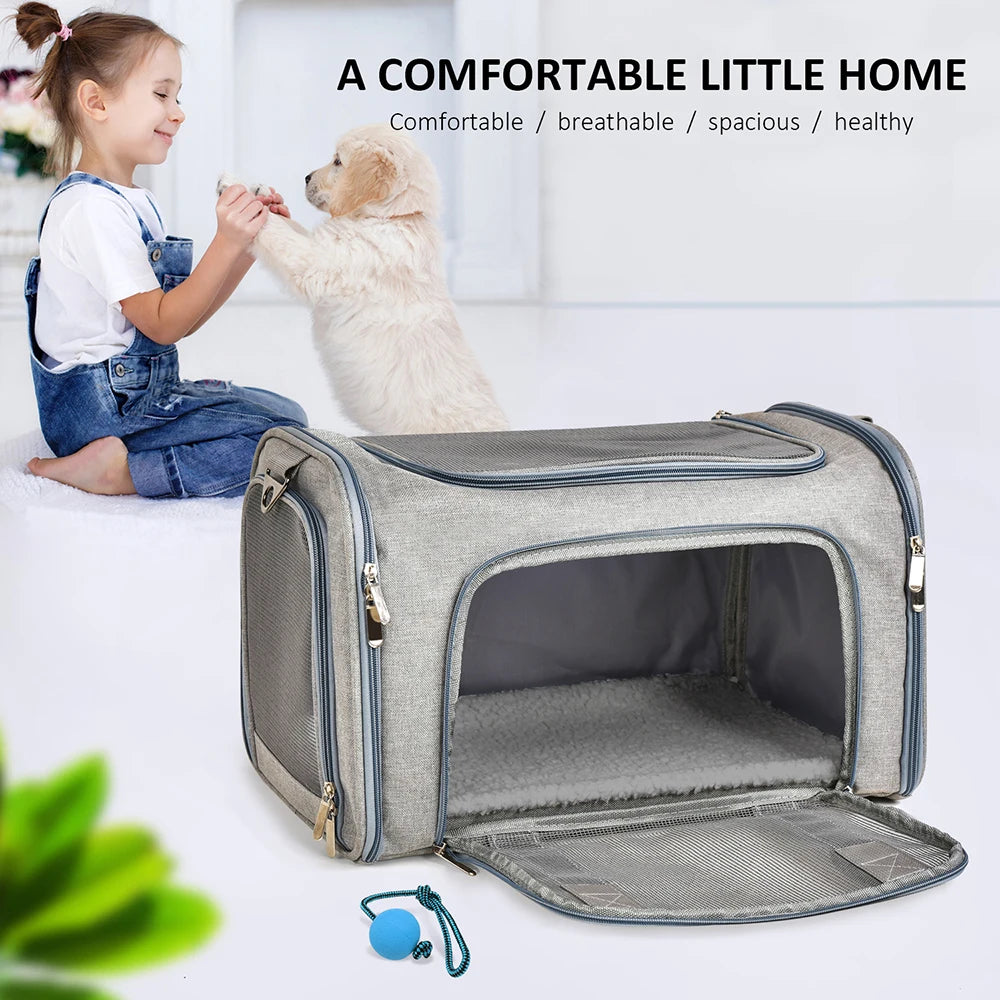 Dog Carrier Bag Soft Side Backpack Cat Pet Carriers Dog Travel Bags Airline Approved Transport For Small Dogs Cats Outgoing Beauty World Shop