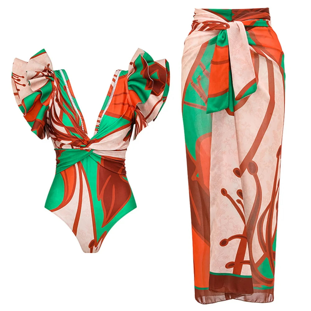 2026 New Sexy Ruffle Bikini Set Printed Brazilian Biquini Women Swimwear Skirt Bathing Suit Girls Summer Beachwear Dress Beauty World Shop