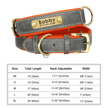 Personalized Customized Leather ID Nameplate Dog Collar Soft Padded Dogs Collars Free Engraving Name for Small Medium Large Dogs Beauty World Shop