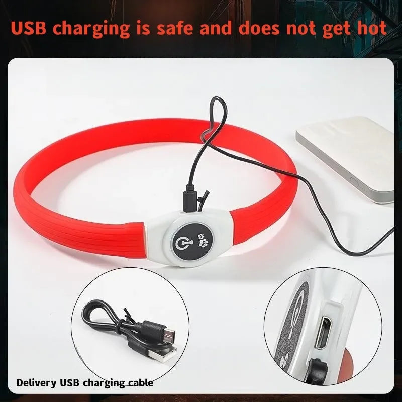 New Led Luminous Dog Collar PVC Waterproof , For Large Medium Small Dogs Collar Usb Light Night Safety Pet Glowing Accessories Beauty World Shop