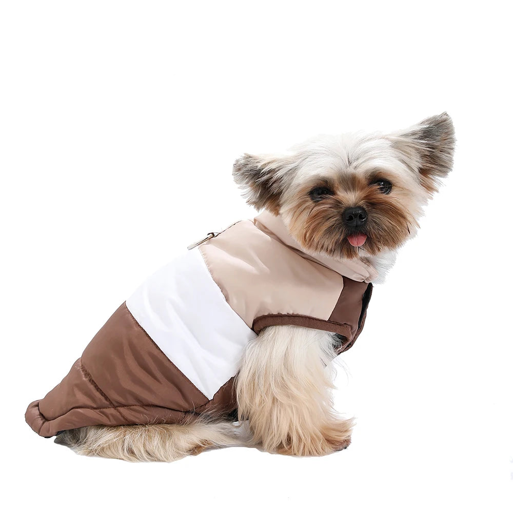 Dog Clothes For Autumn Winter Warm Pets Jacket With D-ring Outdoor Waterproof Puppy Vest Coat For Small Medium Dogs Yorkshire